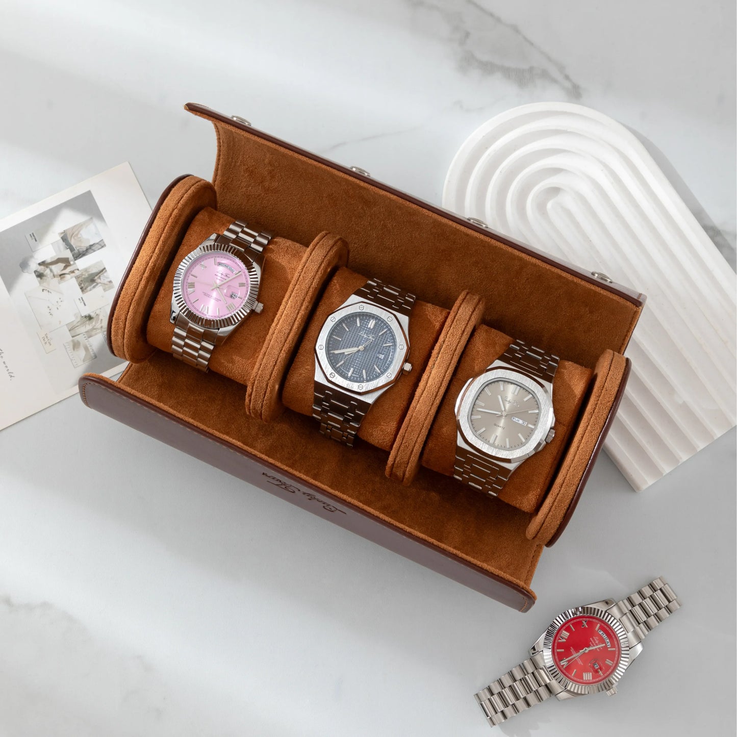 Premium Leather Watch Roll